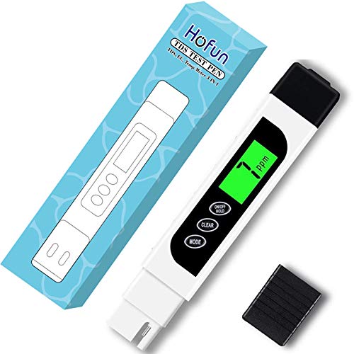 水テスターデジタルTDSメーター-HofunTDS、ECおよび温度メーター3 in 1、0-9999 ppm正確、飲料水テスト用のPPMメーター、コーヒー、プール、水族館、RO / DIシステム、水耕栽培